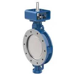 Wafer type butterfly valve with double eccentricity with steel body and stainless steel disk and PTFE seat, DN80, PN16. PA400 series 