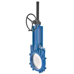 Unidirectional knife gate valve with steel body and EPDM seat, DN700, PN10. PA540 series reducer