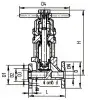 15нж66нж bellows valve with additional gland packing, DN10, PN40 