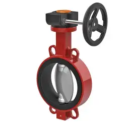 Wafer type butterfly valve and stainless steel with molybdenum disk and EPDM soft seat, DN150, PN16. PA600 series reducer