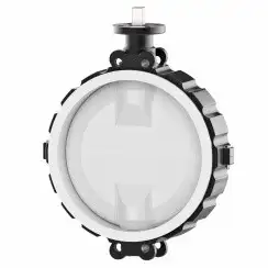 Wafer type lined butterfly valve and stainless steel with molybdenum disk and PTFE seat, DN500, PN16. PA200 series bare stem