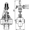 angle control valve with packing gland, DN300/300, PN78 