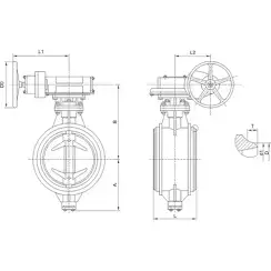 Welded type butterfly valve with tripple eccentricity with stainless-steel body and stainless steel disk and ss304+graphite seat, DN1800, PN16. PA900 series 