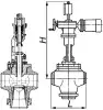 angle control valve with packing gland, DN300/350, PN78 