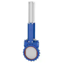 Bidirectional knife gate valve with polyurethane seat with steel body, DN300, PN10. PA560 series pneumatic actuator