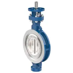 Wafer type butterfly valve with tripple eccentricity with steel body and carbon steel disk and ss304+graphite seat, DN100, PN16. PA900 series 