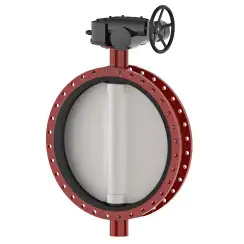 Wafer type butterfly valve with steel body and stainless steel disk and EPDM seat, DN800, PN10. PA300 series reducer
