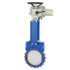 Bidirectional knife gate valve with polyurethane seat with stainless-steel + molybdenum body, DN800, PN10. PA560 series 
