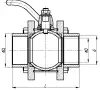 11лс01пм ball valve, DN50, PN16 
