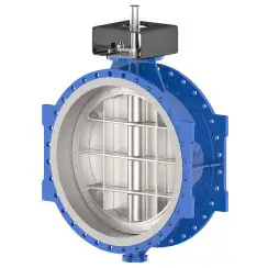 Flanged type butterfly valve with double eccentricity and ductile iron disk and EPDM seat, DN500, PN10. PA700 series bare stem