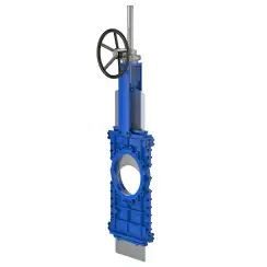 Knife gate valve with through knife with stainless-steel body and PTFE seat, DN200, PN10. PA510 series reducer