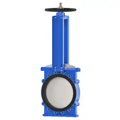 Bidirectional knife gate valve with internal rubber inserts with ductile-iron body and ss304+graphite seat, DN250, PN10. PA550 series 