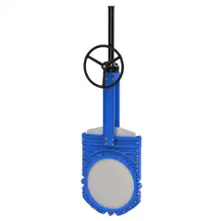 Bidirectional knife gate valve with demountable body with ductile-iron body and EPDM seat, DN800, PN10. PA530 series reducer