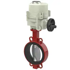 Wafer type butterfly valve and stainless steel with molybdenum disk and EPDM soft seat, DN150, PN16. PA600 series electric actuator