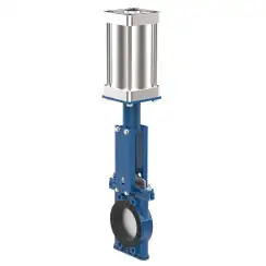 Bidirectional knife gate valve with internal rubber inserts with stainless-steel body and EPDM seat, DN100, PN16. PA550 series 