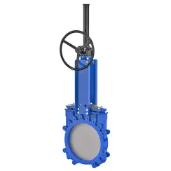 Bidirectional knife gate valve with ductile-iron body and EPDM seat, DN700, PN10. PA520 series reducer