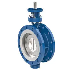 Flanged type butterfly valve with tripple eccentricity with steel body and carbon steel disk and ss304+graphite seat, DN150, PN16. PA900 series 