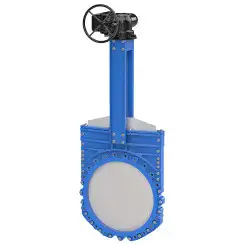Bidirectional knife gate valve with demountable body with ductile-iron body and EPDM seat, DN800, PN10. PA530 series electric actuator