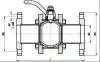 split-body ball valve, DN50, PN16 