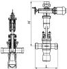 angle control valve with packing gland, DN100/200, PN68 