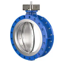Flanged type butterfly valve with double eccentricity and ductile iron disk and EPDM seat, DN200, PN10. PA700 series bare stem