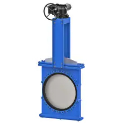 Bidirectional knife gate valve with internal rubber inserts with ductile-iron body and ss304+graphite seat, DN500, PN10. PA550 series 