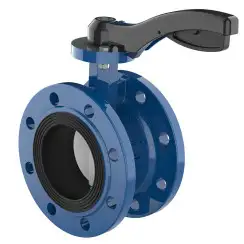 Flanged type butterfly valve with steel body and stainless steel disk and EPDM seat, DN100, PN16. PA300 series 