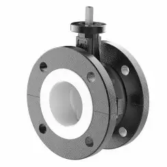 Flanged type lined butterfly valve and stainless steel with molybdenum disk and PTFE seat, DN500, PN16. PA200 series bare stem