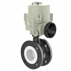 Flanged type lined butterfly valve and stainless steel with molybdenum disk and PTFE seat, DN500, PN16. PA200 series electric actuator