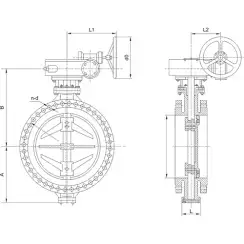 Flanged type butterfly valve with tripple eccentricity with stainless-steel body and stainless steel disk and ss304+graphite seat, DN1800, PN16. PA900 series 