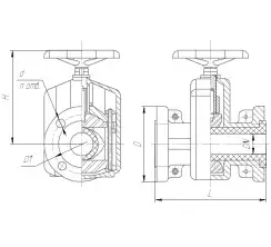 Standart pinch valve with ductile-iron body and natural rubber seat, DN600, PN10. PA810 series 