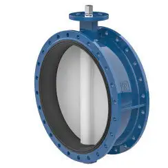 Flanged type butterfly valve with steel body and carbon steel disk and EPDM seat, DN1200, PN10. PA300 series bare stem