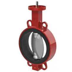 Wafer type butterfly valve and stainless steel with molybdenum disk and EPDM soft seat, DN150, PN16. PA600 series bare stem