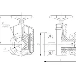 Standart pinch valve with ductile-iron body and natural rubber seat, DN600, PN10. PA810 series 