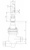 14нж017ст22 bellows globe valve, DN40, PN10 