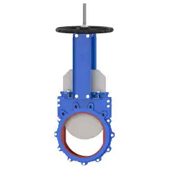 Bidirectional knife gate valve with polyurethane seat with steel body, DN100, PN10. PA560 series 