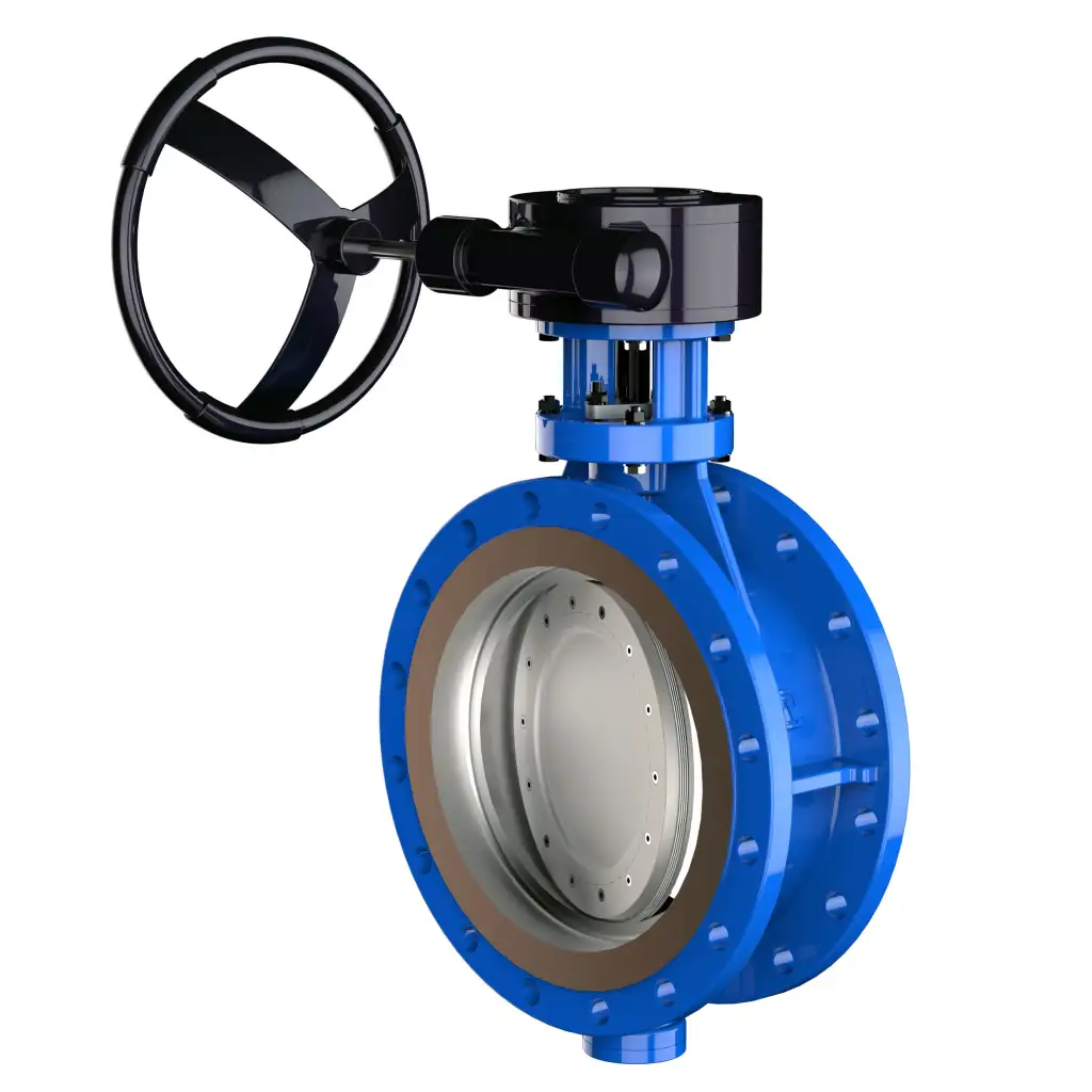 Wafer type butterfly valve with tripple eccentricity with steel body and carbon steel disk and ss304+graphite seat, DN150, PN16. PA900 series 